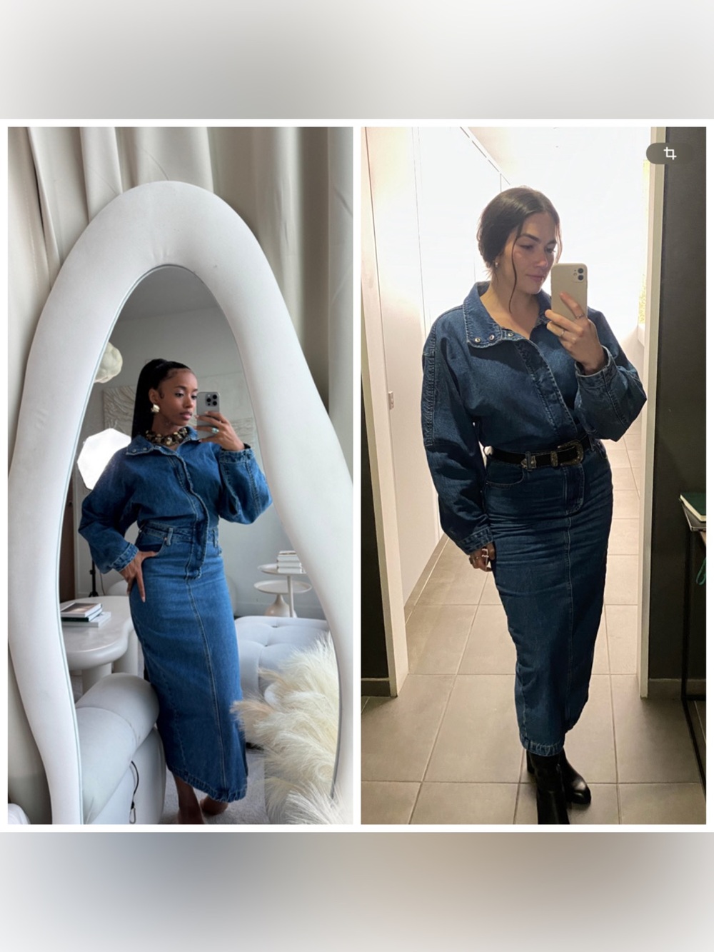 Ronny‎ Kobo Sebastian Denim Dress Blue Large